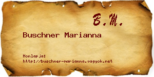 Buschner Marianna névjegykártya